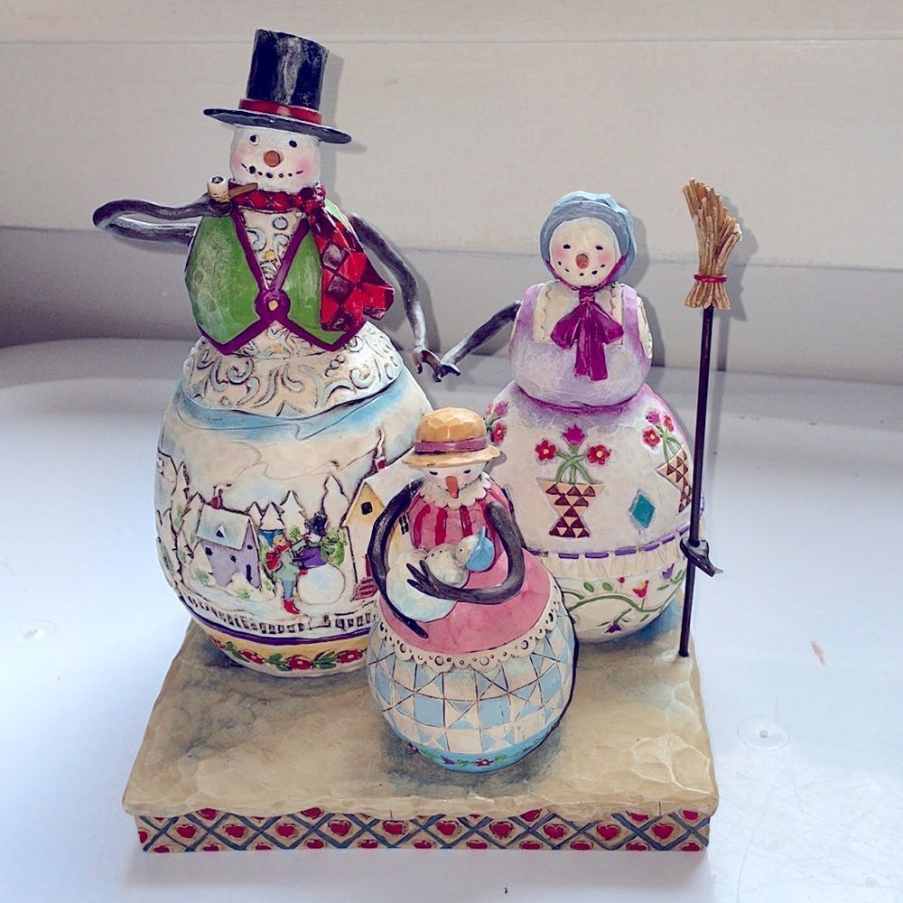 Jim Shore‎ 2006 Warm Hearts on A Frosty Day Snowman Family figurines